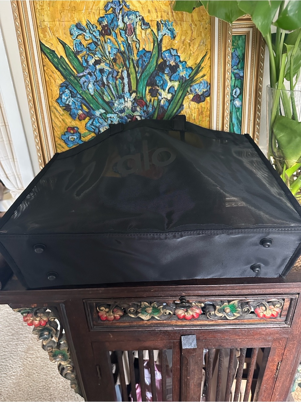 Alo yoga Black transparent Mesh Tote Bag - Picture 3 of 6